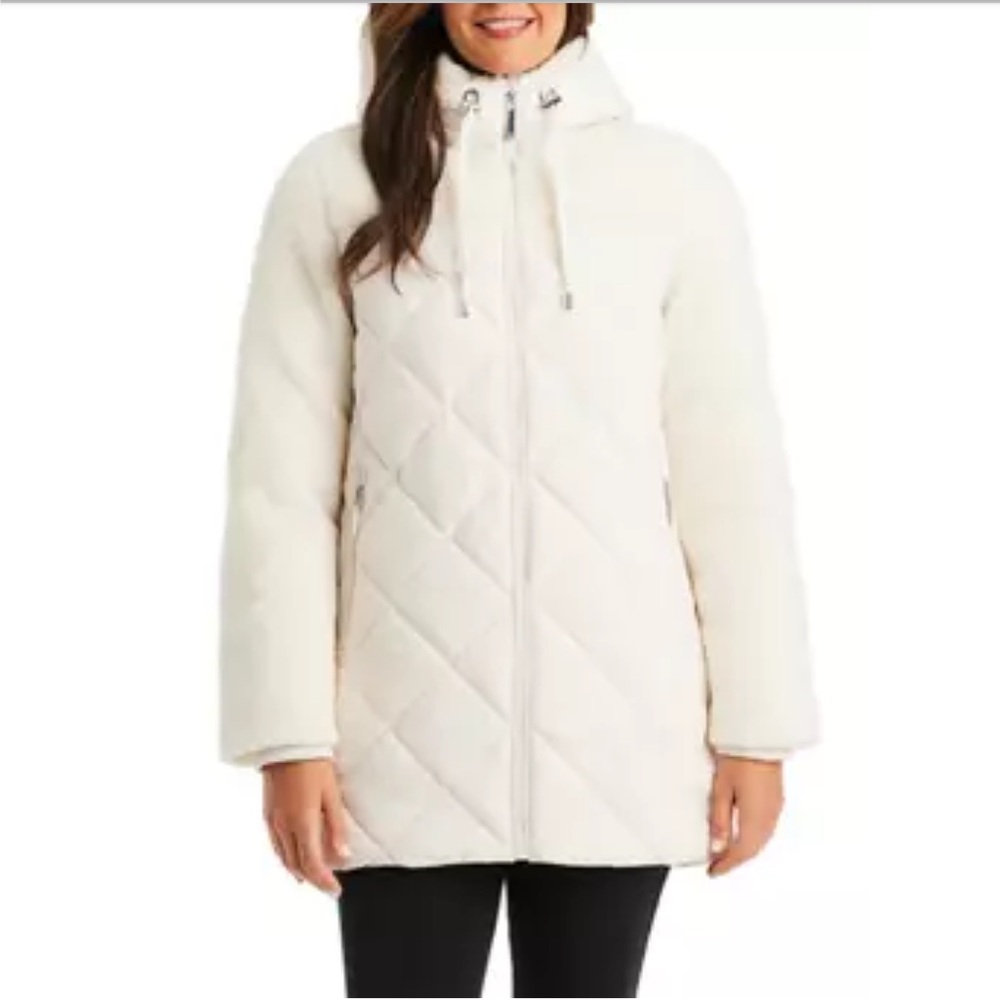 Koolaburra by UGG Mixed Media Sherpa & Quilted Parka Sz 3 X Off White to Ecru